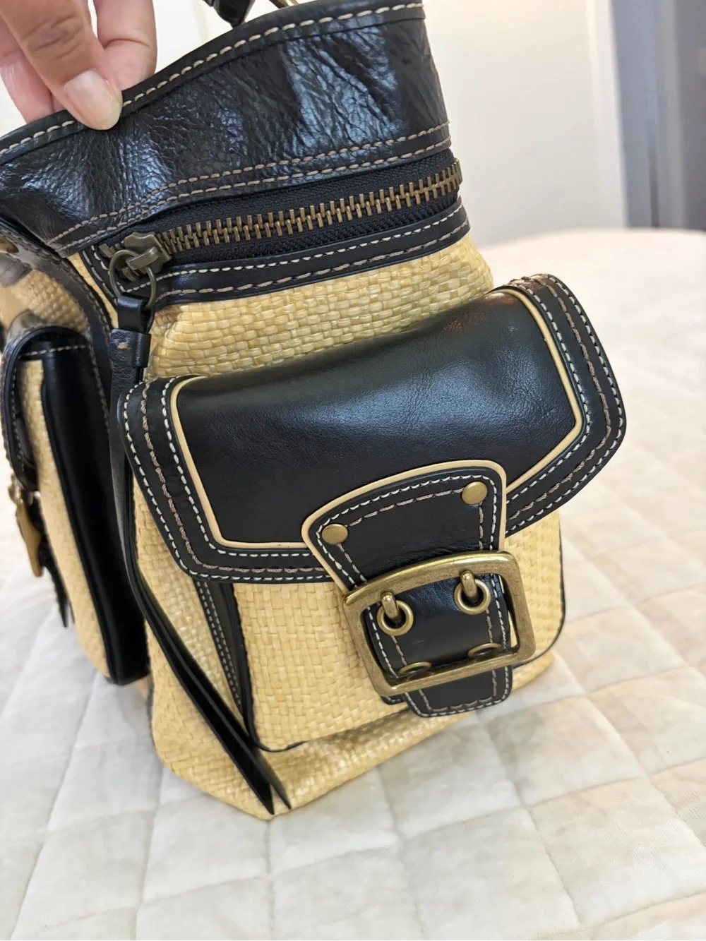 Coach Legacy Straw Tote Bag